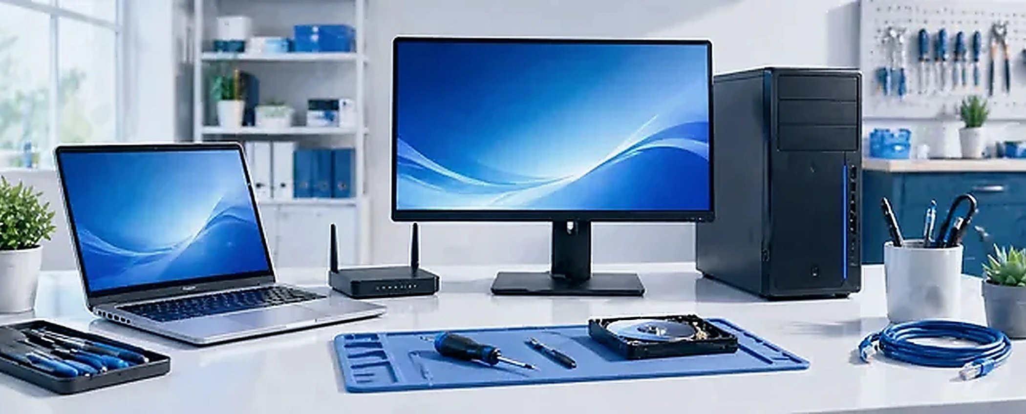 Computer, Notebook, Monitor, Router und Zubehör für den IT-Store.